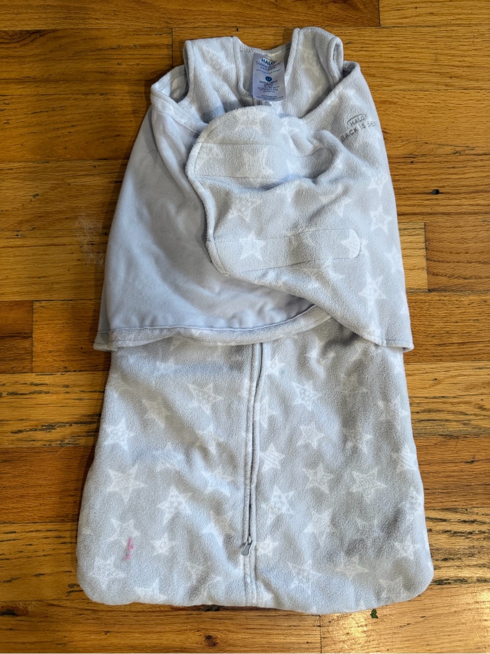 Halo Gray Star Fleece Sleep Swaddle
